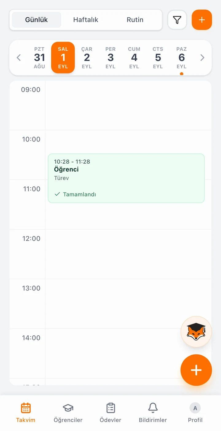 Tilki günlük takvim